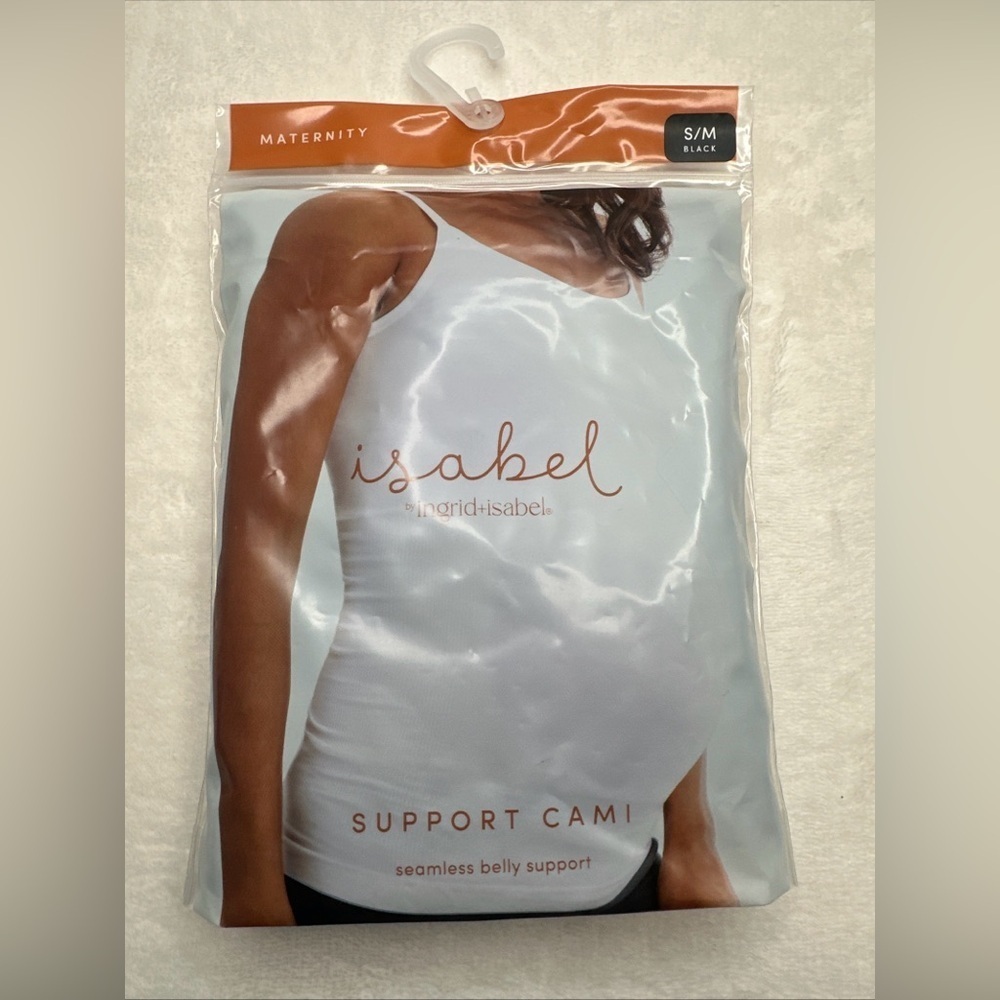 Isabel Maternity  Belly Support Seamless Maternity Size S/M Cami Black
